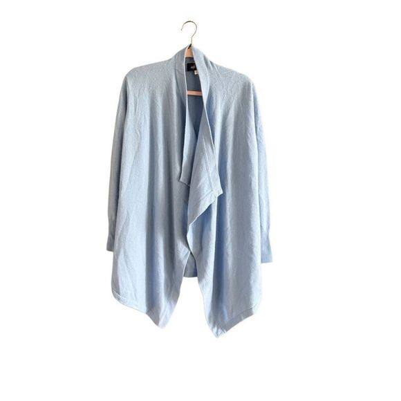 Soft by Naadam Womens Light Blue 100% Cashmere Open Front Cardigan Size Small - Picture 10 of 16
